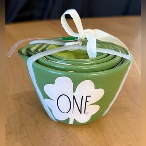 Rae Dunn Lucky Green Shamrock Measuring Cups